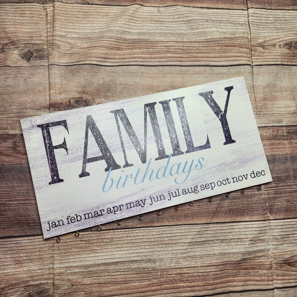 5/$15 Family Birthdays Wall Art Wood Decor Calendar